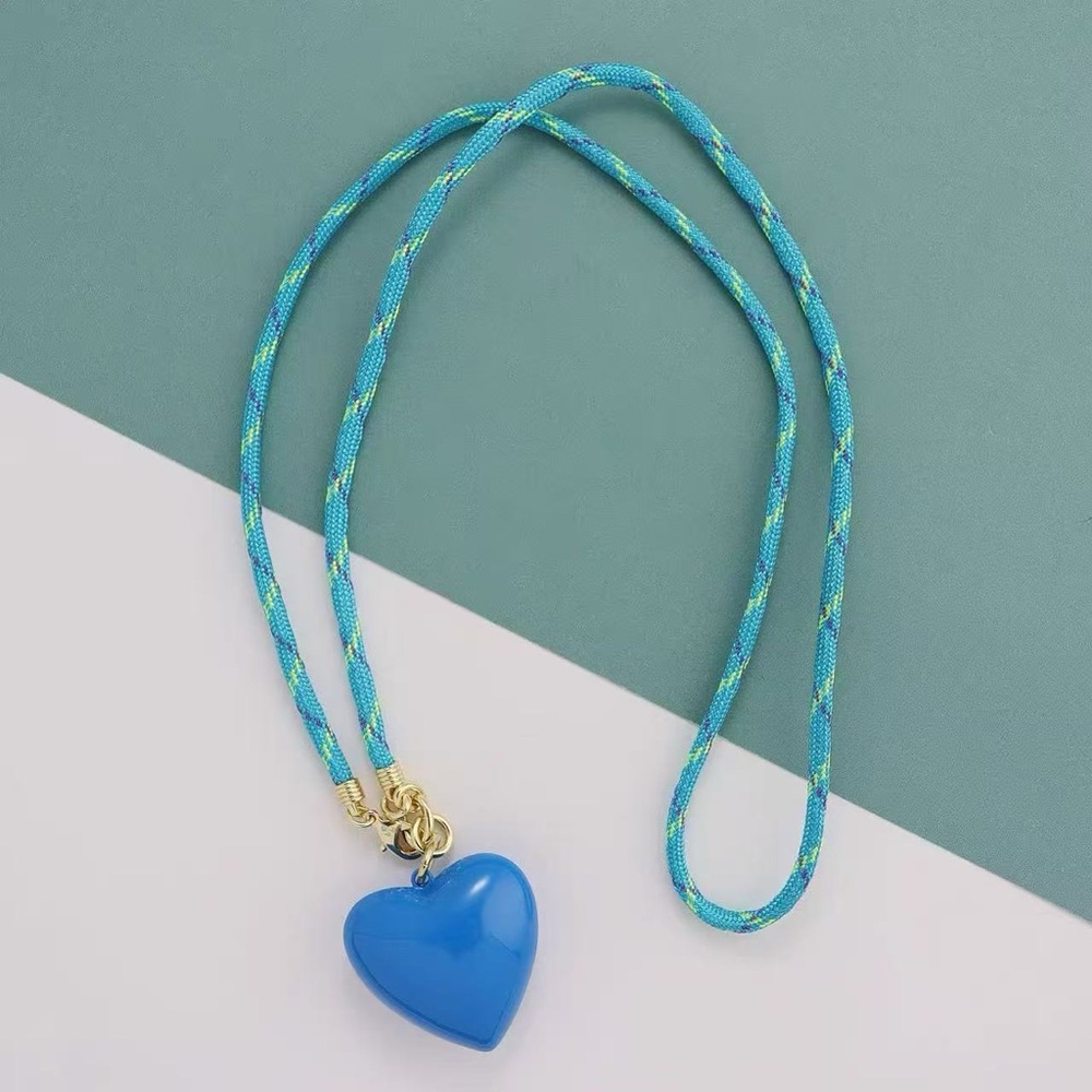 Roxanne Assoulin The Happy Cord Charm Necklace Gold Blue